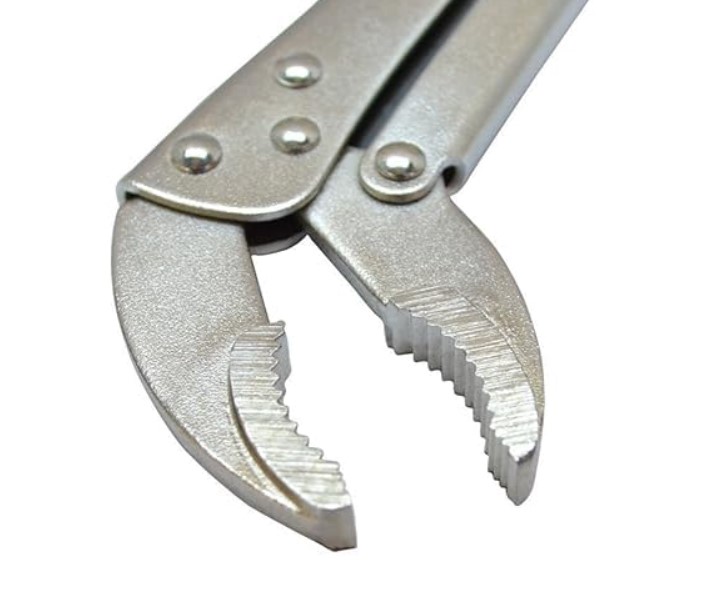 45° Long Vice Grip Plier Locking Angled Jaw 10" Carbon Steel | 45 Degree Offset Extended Reach Locking Pliers for Tight Angles Pipes Bolts Nuts | Quick Release Hardened Teeth Grip - UAE Welding Mechanics Tools